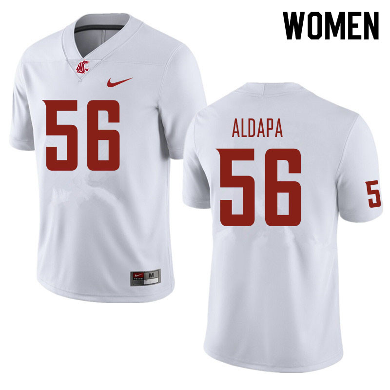 Women #56 David Aldapa Washington State Cougars Football Jerseys Sale-White